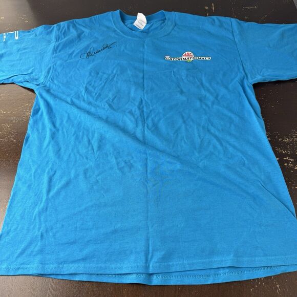 Vntg NHRA Brandon Bernstein & Doug Kalitta Signed T Shirt XL 2003 Gatornationals - Picture 2 of 12